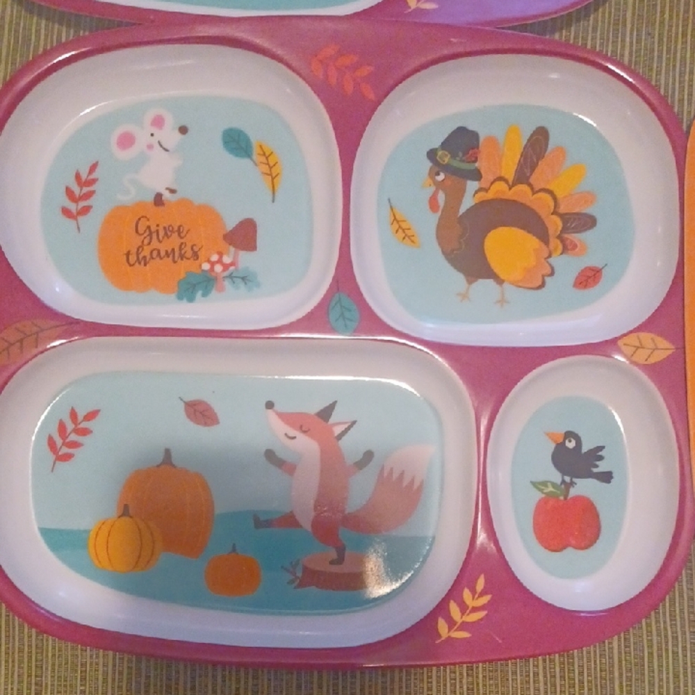 Colorful Animal-Themed Divided Plates - Picture 2 of 9